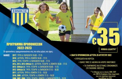 Αποτελέσματα Πρωταθλημάτων Ανώτατης Κατηγορίας Παίδων