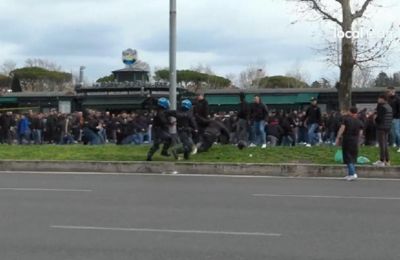 Επεισόδια οπαδών της Ρόμα με αυτούς της Λάτσιο! (vid)