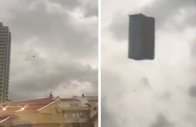 Τουρκία: Η στιγμή που καναπές «πετάει» από τον 21ο όροφο (vid)