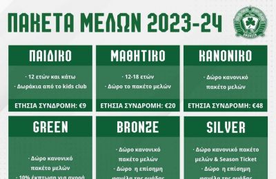 Ομόνοια 29Μ: Πακέτα μελών 2023/2024