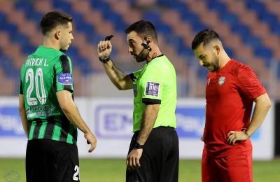Φωτογραφία από τον αγώνα Ολυμπιακός – ΜΕΑΠ με διαιτητή τον Πάνο Θεοδώρου για την 1η αγωνιστική του Πρωταθλήματος Β’ Κατηγορίας
