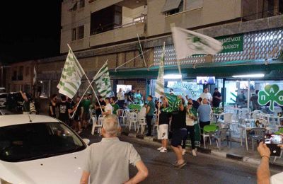 Πανηγυρισμοί Παναθηναϊκών στη Λεμεσό για το κύπελλο (vid)