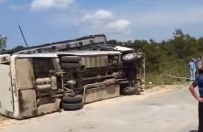 10 μαθητές τραυματίστηκαν στα κατεχόμενα από ανατροπή λεωφορείου-VIDEO