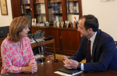 Η Μαρία Άνχελα Ολγκίν συναντήθηκε με τον πρόεδρο Χριστοδουλίδη