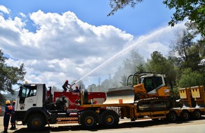 Δυνάμεις του Τμήματος Δασών και της Πυροσβεστικής Υπηρεσίας έθεσαν υπό έλεγχο τη φωτιά στο δασικό πάρκο Αθαλάσσας