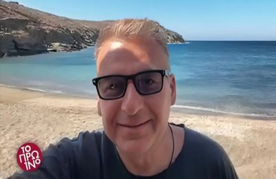 Ο Γιώργος Λιάγκας βγήκε ζωντανά από την Τήνο στην έναρξη της εκπομπής.