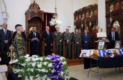 Τελετή επαναπατρισμού οστών Ελλαδιτών ηρώων που έπεσαν κατά την εισβολή του 1974