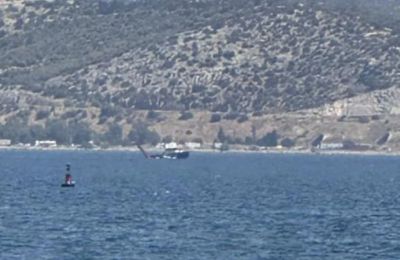 To ελικόπτερο τύπου Augusta Bell που έπεσε στην Ελευσίνα