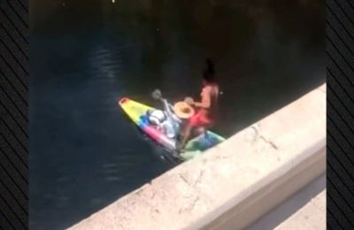 Το βίντεο κατέγραψε φίλος του άνδρα που επιχείρησε το ριψοκίνδυνο άλμα