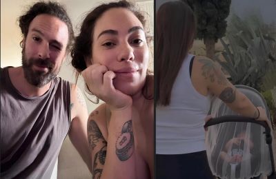 Η Ευρυδίκη τσούλαγε το καρότσι και δίπλα της είχε τον σύζυγό της και έλαμπαν από ευτυχία...