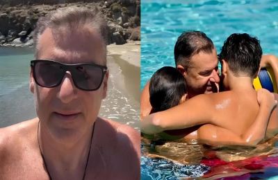 Ο Γιώργος Λιάγκας απολαμβάνει τις διακοπές του στο Ιόνιο παρέα με τους γιους του.