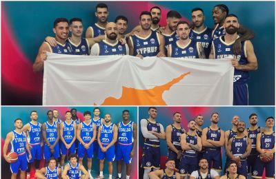 Eπίσημη φωτογράφιση των πέντε εκ των έξι ομάδων του ομίλου της Κύπρου 