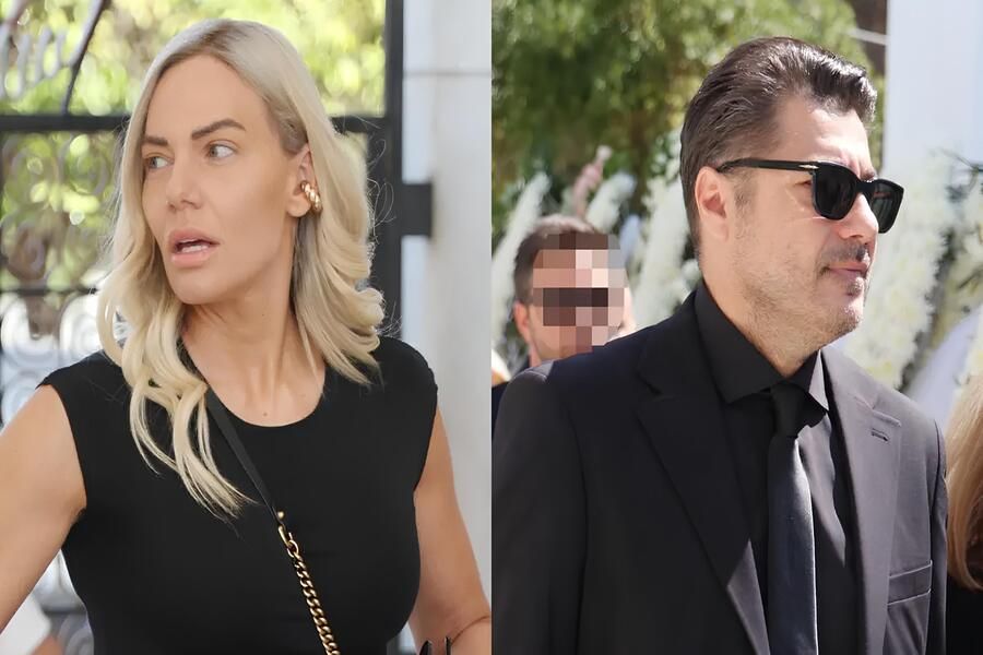 Κηδεία Δημήτρη Κωνσταντάρα: Η Ιωάννα Μαλέσκου στο πλευρό του Λάμπρου Κηδεία Δημήτρη Κωνσταντάρα: Η Ιωάννα Μαλέσκου στο πλευρό του Λάμπρου