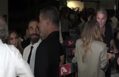 Ο Βασίλης Μπισμπίκης πρωταγωνιστεί στο Porto Leone και η Δέσποινα Βανδή τον στήριξε στην πρεμιέρα, το βράδυ της Τρίτης 23/9.