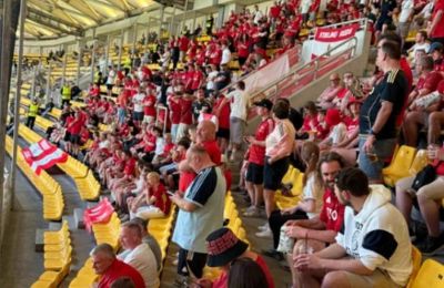 Μαζική παρουσία οπαδών της Αμπερντίν στην OPAP Arena