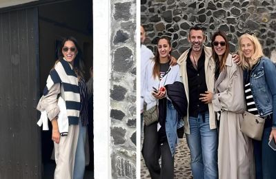 Η Σαντορίνη φαίνεται πως έγινε το ιδανικό σκηνικό για τις φθινοπωρινές αποδράσεις του ζευγαριού