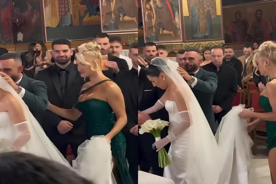 Ιωάννα Τούνη: Με τον σύντροφό της στον γάμο της Στέλλας Πάσσαρη