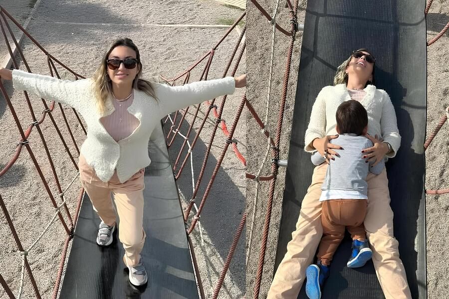 H Κρίστυ Παπαδοπούλου βόλτα στην παιδική χαρά με τον γιο της