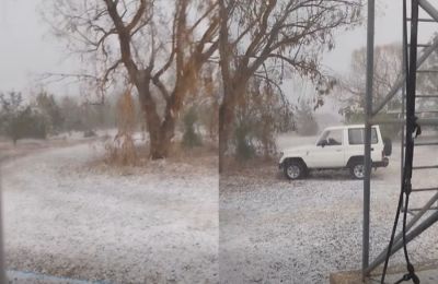 Όπως φαίνεται από βίντεο που αναρτήθηκε στους Καιρόφιλους Κύπρου, σημειώθηκε σφοδρή χαλαζόπτωση στην Ορμήδεια