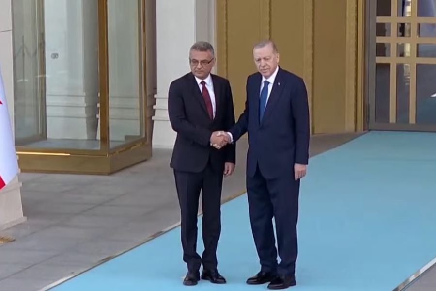 «Θεατρική» υποδοχή Ερντογάν στον Έρχιουρμαν -Άλογα και κανονιοβολισμοί