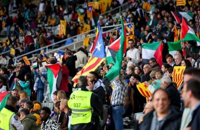 Καταλονία-Παλαιστίνη: Το Μονζουίκ έγινε γήπεδο αλληλεγγύης