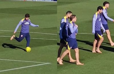 Προπόνηση… δίχως παπούτσια για τους παίκτες της Ατλέτικο! 