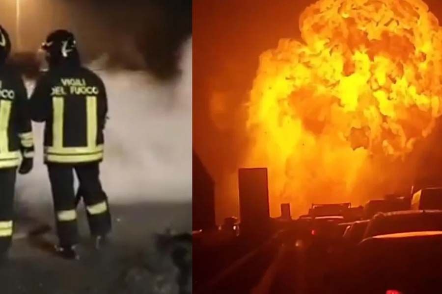 Βίντεο-σοκ από έκρηξη βυτιοφόρου σε αυτοκινητόδρομο στην Ιταλία