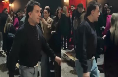 Ο γνωστός καλλιτέχνης ευχόταν χρόνια πολλά και συνιστούσε υπομονή σε όσους περίμεναν για να τον δουν 