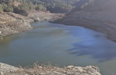 Το νερό στο φράγμα Ξυλιάτου καλύπτει το 7,3% της χωτητικότητάς του (Φωτογραφία: Καιρόφιλοι Κύπρου, 14/1/2026)