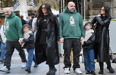 Σπάνια εμφάνιση στο κέντρο της Αθήνας με την 7χρονη κόρη τους