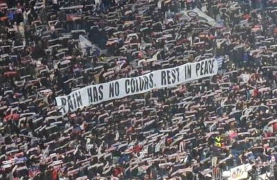 «Ο πόνος δεν έχει χρώμα»: Το πανό των οπαδών της Λιόν