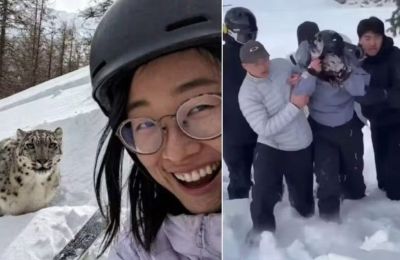 Η σκιέρ που έφτασε δευτερόλεπτα πριν κατακρεουργηθεί από λεοπάρδαλη εξαιτίας μίας σέλφι