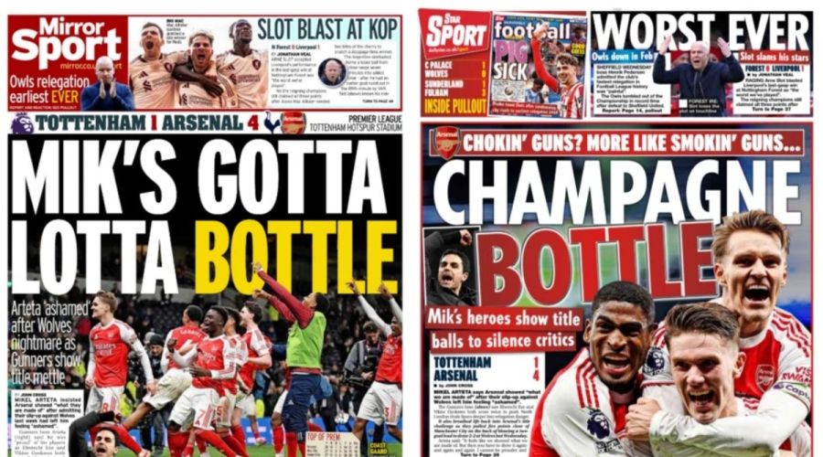 Άρσεναλ: Πρωτοσέλιδα που άσκησαν τρομερή κριτική, τώρα αποθεώνουν!