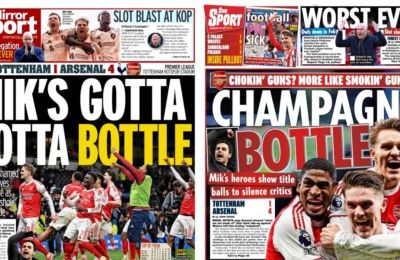 Άρσεναλ: Πρωτοσέλιδα που άσκησαν τρομερή κριτική, τώρα αποθεώνουν!
