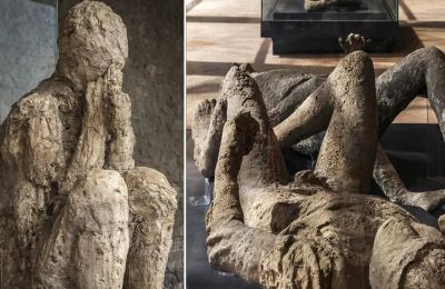 Εκμαγεία θυμάτων της έκρηξης του Βεζούβιου στην Πομπηία.