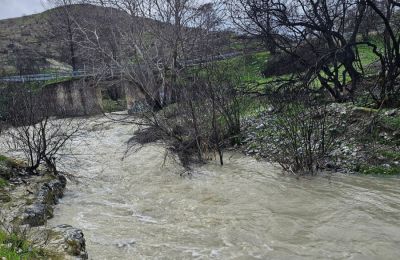 Εικόνα από συμβολή του ποταμού Κρυού και εκτροπής του Διαρίζου προς το φράγμα του Κούρρη, στις 21 Μαρίου (Πηγή: Καιρόφιλοι Κύπρου)