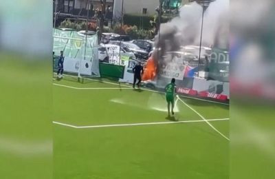 Σκελότο σε ρόλο… πυροσβέστη (vid)