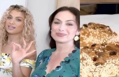 Η Antigoni Buxton και η μητέρα της  φτιάχνουν πασχαλινές φλαούνες