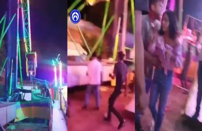 Άνδρας έπιασε γυναίκα που έπεσε από παιχνίδι σε λούνα πάρκ στο Μεξικό.