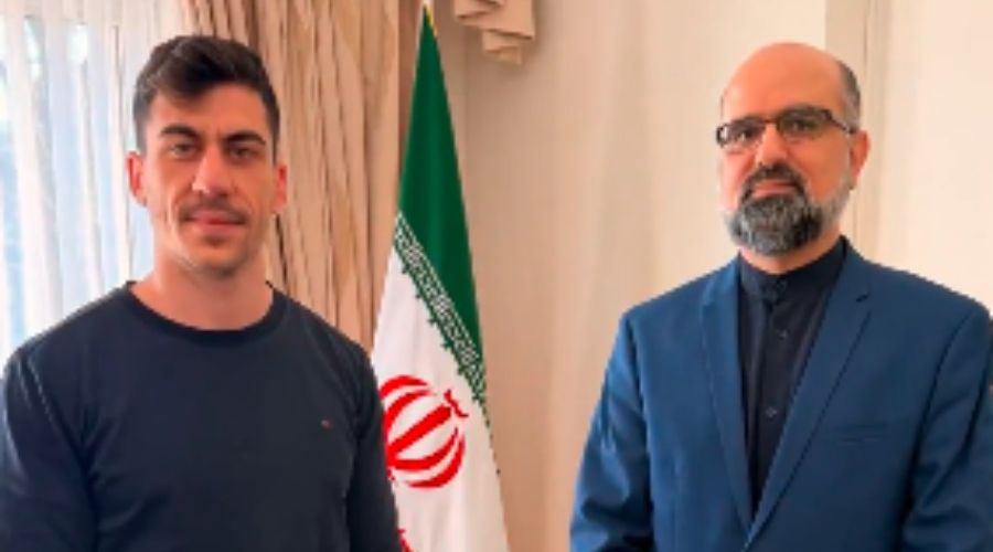 Ο Φειδίας Παναγιώτου με τον Ιρανό πρέσβη στις Βρυξέλλες