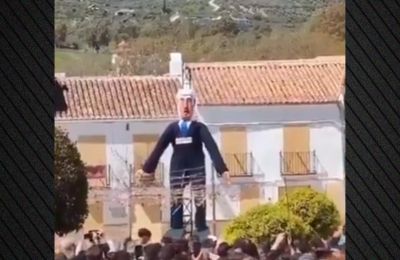 Ανατίναξαν ομοίωμα του Νετανιάχου στην Ισπανία (ΒΙΝΤΕΟ)