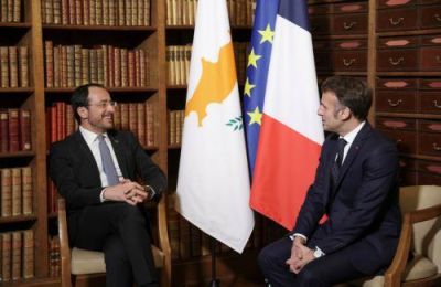 Οι πρόεδροι της Κύπρου και Γαλλίας κ.κ. Χριστοδουλίδης και Μακρόν.
