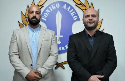 Ο ανεξάρτητος πλέον υποψήφιος βουλευτής, Κυριάκος Φώτη Σάββα και ο πρόεδρος του ΕΛΑΜ, Χρίστος Χρίστου