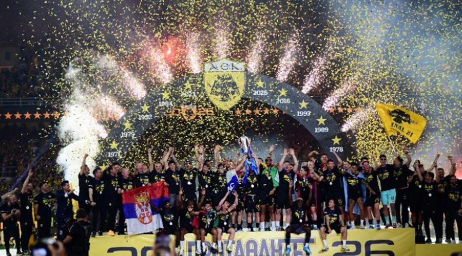 Στον ουρανό της Νέας Φιλαδέλφειας το 14ο πρωτάθλημα της ΑΕΚ!