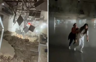 Καταρρέουν κτίρια και κάτοικοι βγαίνουν βιαστικά στους δρόμους.
