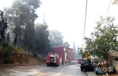 Η φωτιά εκδηλώθηκε στις 14:30 στο Δερβένι Θεσσαλονίκης και πολύ γρήγορα επεκτάθηκε.