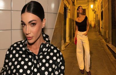 Η Κύπρια τραγουδίστρια παρέδωσε μαθήματα transitional styling, δημιουργώντας έναν κομψό ασπρόμαυρο συνδυασμό με σύγχρονη αισθητική