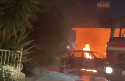 Λαμπάδιασε αυτοκίνητο στον Άγιο Δομέτιο (ΒΙΝΤΕΟ)