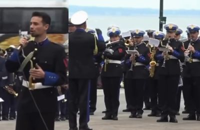 Η μπάντα του Πολεμικού Ναυτικού τίμησε τον Μαζωνάκη στην Αριστοτέλους 